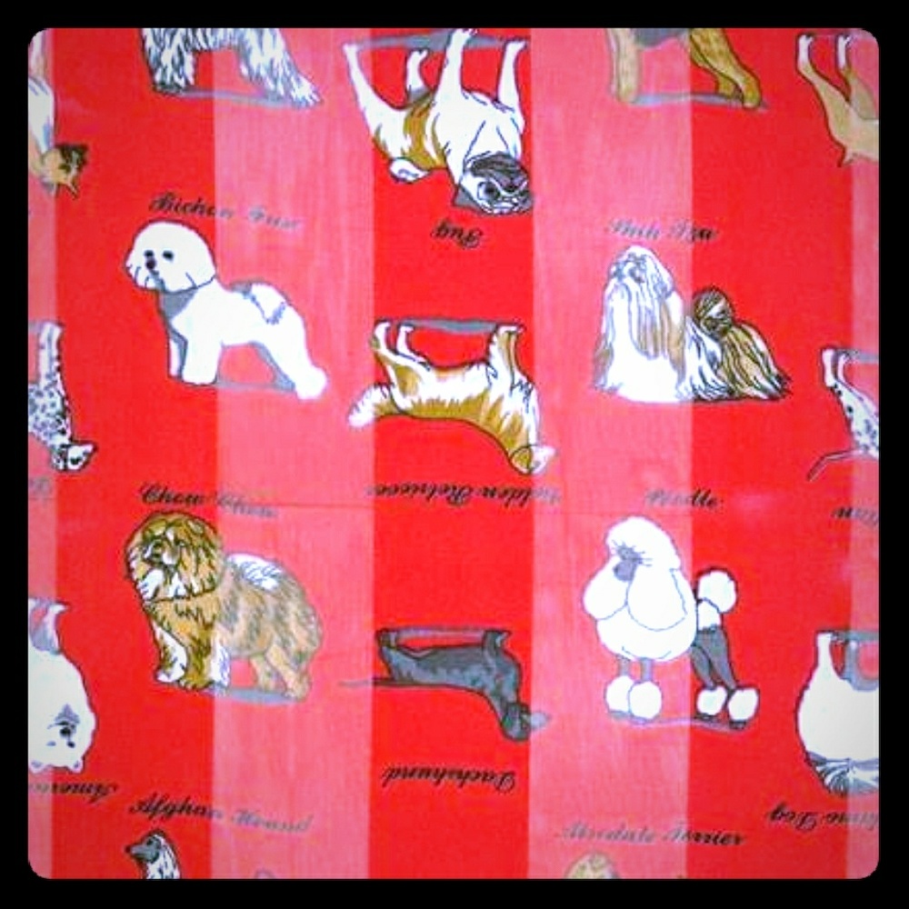 Ladies Red Dog Lovers Satin Scarf